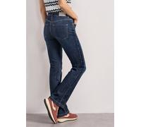 Street One Jeans High Waist Bootcut Slim Fit Damen Dunkelblau Washed Gr. 32, L32
