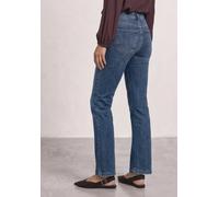 Bootcut-Jeans STREET ONE "Style Blaire", Damen, Gr. 32, Länge 32, blau (medium blurandom washed), Denim/Jeans, Obermaterial: 82% Baumwolle, 16% Polyester, 2% Elasthan, unifarben, slim fit lang, Jeans,