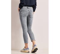 Slim-fit-Jeans STREET ONE, Damen, Gr. 33, Länge 26, grau (light grau random wash), Jeans, 85% Baumwolle, 9% Polyester, 4% Elastomultiester, 2% Elasthan, unifarben, 7/8-Länge, Jeans Slim-fit-Jeans, Mid