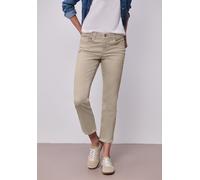 Slim-fit-Jeans STREET ONE, Damen, Gr. 33, Länge 28, beige washed, Jeans, 81% Baumwolle, 17% Polyester, 2% Elasthan, unifarben, knöchelfrei, Jeans Slim-fit-Jeans, Middle Waist (49335756-33) beige washe