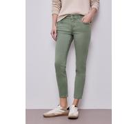 Slim-fit-Jeans STREET ONE, Damen, Gr. 34, Länge 28, sage grün washed, Jeans, 81% Baumwolle, 17% Polyester, 2% Elasthan, unifarben, knöchelfrei, Jeans Slim-fit-Jeans, Middle Waist (14921762-34) sage gr