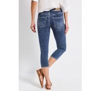 Slim-fit-Jeans STREET ONE, Damen, Gr. 36, Länge 20, blau (medium blau random), Jeans, 79% Baumwolle, 15% Polyester, 4% Elastomultiester, 2% Elasthan, unifarben, kniebedeckend, Jeans Slim-fit-Jeans, au