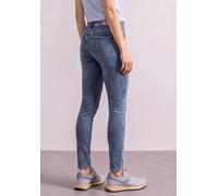 Slim-fit-Jeans STREET ONE, Damen, Gr. 36, Länge 28, blau (medium blau soft washed), Jeans, 79% Baumwolle, 15% Polyester, 4% Elastomultiester, 2% Elasthan, unifarben, lang, Jeans Slim-fit-Jeans, 5-Pock