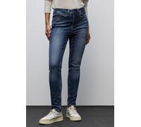Slim-fit-Jeans STREET ONE "Style York", Damen, Gr. 27, Länge 30, dunkelblau random, Denim/Jeans, Obermaterial: 89% Baumwolle, 8% Polyester, 3% Elasthan, unifarben, slim fit lang, Jeans, mit Stretch (3