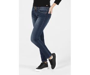Slim-fit-Jeans TIMEZONE "Slim EnyaTZ", Damen, Gr. 33, Länge 32, blau, 90% Baumwolle 8% Polyester 2% Elastan, lang, Jeans Slim-fit-Jeans (75897433-33) blau