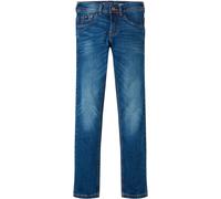 Slim-fit-Jeans TOM TAILOR, Jungen, Gr. 164, N-Gr, blau (mittelblau), Jeans, Obermaterial: 99% Baumwolle, 1% Elasthan, unifarben, slim fit, Jeans Slim-fit-Jeans, mit Knopf- und Reißverschluss (86878107