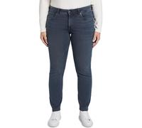 Slim-fit-Jeans TOM TAILOR PLUS, Damen, Gr. 54, N-Gr, blau (used schwarz stone blau), Denim/Jeans, Obermaterial: 91% Baumwolle, 7% Polyester, 2% Elasthan, unifarben, slim fit normal, Jeans Slim-fit-Jea