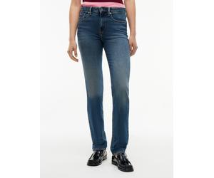 Slim-fit-Jeans TOMMY HILFIGER "HARLOW MID RISE SLIM ESSENTIAL", Damen, Gr. 30, Länge 30, ocean, Denim/Jeans, Obermaterial: 99% Baumwolle, 1% Elasthan, unifarben, slim fit lang, Jeans Slim-fit-Jeans, B