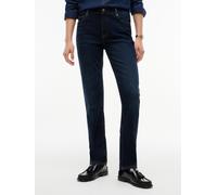 Slim-fit-Jeans TOMMY HILFIGER "HARLOW MID RISE SLIM ESSENTIAL", Damen, Gr. 32, Länge 32, blau (deep schwarz ocean), Denim/Jeans, Obermaterial: 99% Baumwolle, 1% Elasthan, unifarben, slim fit lang, Jea