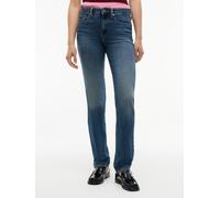 Slim-fit-Jeans TOMMY HILFIGER "HARLOW MID RISE SLIM ESSENTIAL", Damen, Gr. 33, Länge 30, ocean, Denim/Jeans, Obermaterial: 99% Baumwolle, 1% Elasthan, unifarben, slim fit lang, Jeans Slim-fit-Jeans, B
