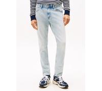 Slim-fit-Jeans TOMMY JEANS "Austin Slim Tapered", Herren, Gr. 31, Länge 30, denim ultra light, Denim/Jeans, Obermaterial: 99% Baumwolle, 1% Elasthan, casual, regular fit lang, Jeans, Mit Gürtelschlauf
