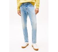 Slim-fit-Jeans TOMMY JEANS "Austin Slim Tapered", Herren, Gr. 36, Länge 34, blau (denim light), Denim/Jeans, Obermaterial: 95% Baumwolle, 4% Elastomultiester, 1% Elasthan, regular fit lang, Jeans Slim
