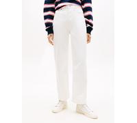 Slim-fit-Jeans TOMMY JEANS "LAYLA HR SLIM STR CBF FLG BJ6099", Damen, Gr. 28, Länge 32, denim weiß 01, Denim/Jeans, Obermaterial: 100% Baumwolle, slim fit, Jeans Slim-fit-Jeans (38554821-28) denim wei