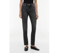 Slim-fit-Jeans TOMMY JEANS "LCY MR SLIM RWB CJ6115", Damen, Gr. 28, Länge 28, denim schwarz, Denim/Jeans, Obermaterial: 99% Baumwolle, 1% Elasthan, unifarben, slim fit lang, Jeans Slim-fit-Jeans, Baum