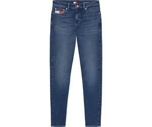 Slim-fit-Jeans TOMMY JEANS "LUCY MR SLIM RWB EI5159", Damen, Gr. 28, Länge 32, blau (denim schwarz), Denim/Jeans, Obermaterial: 99% Baumwolle, 1% Elasthan, Abriebeffekte, slim fit knöchellang, Jeans S