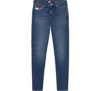 Slim-fit-Jeans TOMMY JEANS "LUCY MR SLIM RWB EI5159", Damen, Gr. 29, Länge 30, blau (denim schwarz), Denim/Jeans, Obermaterial: 99% Baumwolle, 1% Elasthan, Abriebeffekte, slim fit knöchellang, Jeans S