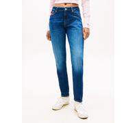 Slim-fit-Jeans TOMMY JEANS "LUCY MR SLIM RWB EI5159", Damen, Gr. 30, Länge 28, denim schwarz, Denim/Jeans, Obermaterial: 99% Baumwolle, 1% Elasthan, Abriebeffekte, slim fit knöchellang, Jeans Slim-fit