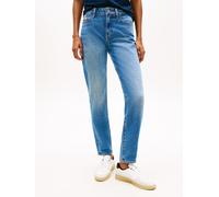 Slim-fit-Jeans TOMMY JEANS "MR SLIM", Damen, Gr. 28, Länge 28, denim medium, Denim/Jeans, Obermaterial: 99% Baumwolle, 1% Elasthan, unifarben, slim fit lang, Jeans Slim-fit-Jeans, Mid Rise, 5-Pocket-S