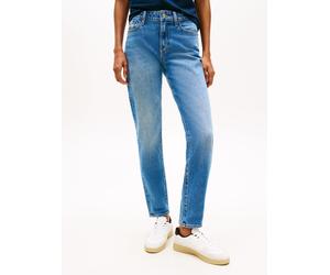 Slim-fit-Jeans TOMMY JEANS "MR SLIM", Damen, Gr. 29, Länge 30, denim medium, Denim/Jeans, Obermaterial: 99% Baumwolle, 1% Elasthan, unifarben, slim fit lang, Jeans Slim-fit-Jeans, Mid Rise, 5-Pocket-S