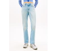 Slim-fit-Jeans TOMMY JEANS "MR SLIM", Damen, Gr. 32, Länge 28, denim light, Denim/Jeans, Obermaterial: 99% Baumwolle, 1% Elasthan, unifarben, slim fit lang, Jeans Slim-fit-Jeans, Mid Rise, 5-Pocket-St