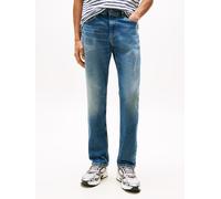 Slim-fit-Jeans TOMMY JEANS "Ryan Regular Slim Straight", Herren, Gr. 31, Länge 34, blau (denim schwarz3), Denim/Jeans, Obermaterial: 99% Baumwolle, 1% Elasthan, unifarben, regular fit lang, Jeans Slim