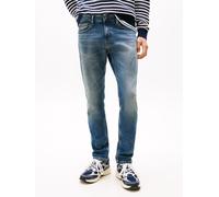 Slim-fit-Jeans TOMMY JEANS "Scanton Slim", Herren, Gr. 38, Länge 32, blau (denim schwarz), Denim/Jeans, Obermaterial: 99% Baumwolle, 1% Elasthan, regular fit lang, Jeans Slim-fit-Jeans, Slim-Fit-Jeans