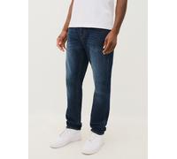 Slim-fit-Jeans TRUE RELIGION "ROCCO SN NO FLAP", Herren, Gr. 30, Länge 32, blau (damon schwarz wash), Denim/Jeans, Obermaterial: 98% Baumwolle, 2% Elasthan, slim fit lang, Jeans Slim-fit-Jeans, Baumwo