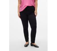 Slim-fit-Jeans VERO MODA CURVE "VMPHIA HR SK SOFT VI110 GA CUR NOOS", Damen, Gr. 46, Länge 32, schwarz, Denim/Jeans, Obermaterial: 67% Baumwolle, 31% Polyester, 2% Elasthan, skinny fit, Jeans Slim-fit