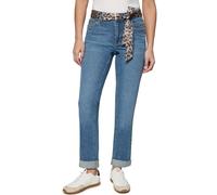 Slim-fit-Jeans ZERO "Damen mit Leo-Gürtel Style Orlando 28 Inch", Damen, Gr. 40, Normalgrößen, middle blau denim, Obermaterial: 99% Baumwolle, 1% Elasthan, unifarben, Jeans Slim-fit-Jeans (73384645-40