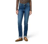 Slim-fit-Jeans ZERO "Damen Straight Fit 32 Inch", Damen, Gr. 38, Normalgrößen, middle blau denim, Denim/Jeans, Obermaterial: 98% Baumwolle, 2% Elasthan, unifarben, figurbetont, Jeans Slim-fit-Jeans (1