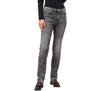 Slim-fit-Jeans ZERO "Damen Style ORLANDO Straight Leg 32 Inch", Damen, Gr. 44, Normalgrößen, blau (dunkelgrau used denim), Denim/Jeans, Obermaterial: 94% Baumwolle 5% Elastomultiester 1% Lyocell, unif