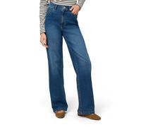 Slim-fit-Jeans ZERO "Damen weites Bein 32 Inch", Damen, Gr. 34, Normalgrößen, middle blau denim, Denim/Jeans, Obermaterial: 98% Baumwolle, 2% Elasthan; Besatz: 63% Polyacryl, 37% Polyamid; Futter: 63%