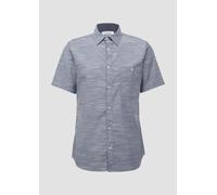 Slim Fit: Kurzarm-Hemd aus Baumwollstretch mit Flammgarnstruktur XL blau 2163070.5852.XL