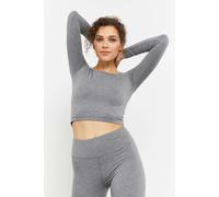 Slim-Fit Langarm-Crop-Top XL