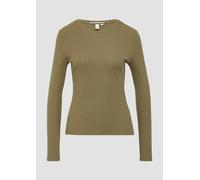 QS Slim Fit Langarmshirt mit Ajourmuster