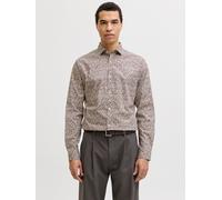Slim Fit Popelin Hemd S Beige