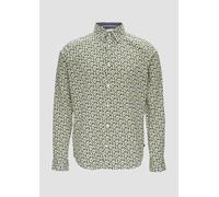 Slim Fit: Popeline-Hemd mit All-over-Print S mehrfarbig|weiß 2152500.01A1.S