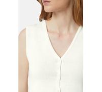 Slim-Fit-Strickweste aus Baumwollmix mit V-Ausschnitt weiß 34