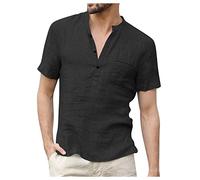 Slim Fit T-Shirt Herren Taktisches Shirt T Shirts Poloshirt Herren 3XL Weißes Hemd T-Shirts Fã¼r Herren V Shirt Herren Sport Shirts Für Herren(Schwarz, XXL)