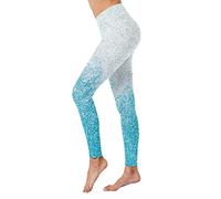 Slim Fit Thermo-Leggings für Damen, Yoga, enganliegend, bedruckte Hose, Leggings, hohe Taille, Workout, Laufen, Sport, Strumpfhose, Po, Yogahose für Workout, Sport, Laufen, blau, S