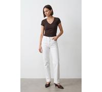 Slim Fit V-Ausschnitt Jerseybluse M