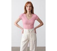 Slim Fit V-Ausschnitt Jerseybluse M
