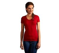 Promodoro Women's Slim Fit V-Neck-T S firered