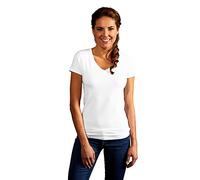 Promodoro Women's Slim Fit V-Neck-T M white