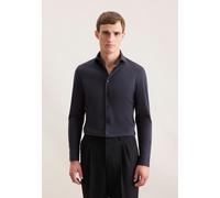 Businesshemd SEIDENSTICKER "Schwarze Rose", Herren, Gr. M (39), normale Ärmellängen, grau, 91% Baumwolle, 9% Elasthan, unifarben, slim fit, 2-Knopf-Manschette, Hemden, Slim 1/1 Kentkragen Uni (3420066