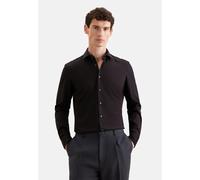 Businesshemd SEIDENSTICKER "Schwarze Rose", Herren, Gr. L (41), normale Ärmellängen, schwarz, 50% Baumwolle, 50% Modal, unifarben, slim fit, 2-Knopf-Manschette, Hemden, Slim 1/1 Kentkragen Uni (773893