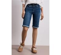 Bermudas STREET ONE "Style Jane", Damen, Gr. 29, N-Gr, dunkelblau authentic wash, Denim/Jeans, Obermaterial: 79% Baumwolle, 15% Polyester, 4% Elastomultiester, 2% Elasthan, unifarben, slim fit kniefre