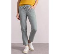 Cordhose STREET ONE, Damen, Gr. 46, Länge 28, grau (arctic grau), Cord, 98% Baumwolle, 2% Elasthan, unifarben, loose fit knöchelfrei, Hosen Cordhose, in Cord-Optik (31719255-46) arctic grau
