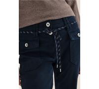 Cargohose CECIL, Damen, Gr. 32, Länge 30, universal blau, Web, Obermaterial: 98% Baumwolle, 2% Elasthan; Gürtel: 98% Baumwolle, 2% Elasthan, unifarben, comfort fit knöchelfrei, Hosen Cargohose, aus Ba
