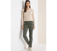Cargohose CECIL, Damen, Gr. 33, Länge 32, sea weed khaki, Web, Obermaterial: 98% Baumwolle, 2% Elasthan. Gürtel: 98% Baumwolle, 2% Elasthan, unifarben, comfort fit knöchelfrei, Hosen Cargohose, aus Ba